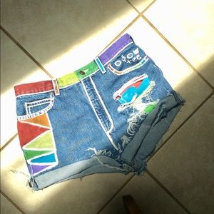 Rainbow Denim Shorts